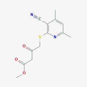 molecular formula C13H14N2O3S B5447822 methyl 4-[(3-cyano-4,6-dimethyl-2-pyridinyl)thio]-3-oxobutanoate 