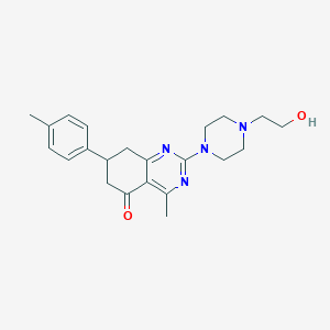 molecular formula C22H28N4O2 B5447923 2-[4-(2-hydroxyethyl)piperazin-1-yl]-4-methyl-7-(4-methylphenyl)-7,8-dihydroquinazolin-5(6H)-one 