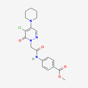 molecular formula C19H21ClN4O4 B5447996 methyl 4-({[5-chloro-6-oxo-4-(1-piperidinyl)-1(6H)-pyridazinyl]acetyl}amino)benzoate 