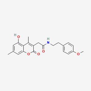 molecular formula C22H23NO5 B5448010 2-(5-hydroxy-4,7-dimethyl-2-oxo-2H-chromen-3-yl)-N-[2-(4-methoxyphenyl)ethyl]acetamide 