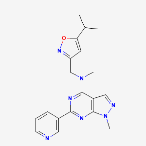 molecular formula C19H21N7O B5448202 N-[(5-isopropyl-3-isoxazolyl)methyl]-N,1-dimethyl-6-(3-pyridinyl)-1H-pyrazolo[3,4-d]pyrimidin-4-amine 