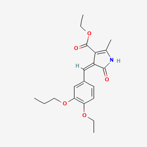 molecular formula C20H25NO5 B5448297 ethyl (4Z)-4-[(4-ethoxy-3-propoxyphenyl)methylidene]-2-methyl-5-oxo-1H-pyrrole-3-carboxylate 