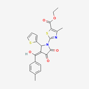 molecular formula C23H20N2O5S2 B5448584 ethyl 2-[3-hydroxy-4-(4-methylbenzoyl)-2-oxo-5-(2-thienyl)-2,5-dihydro-1H-pyrrol-1-yl]-4-methyl-1,3-thiazole-5-carboxylate 