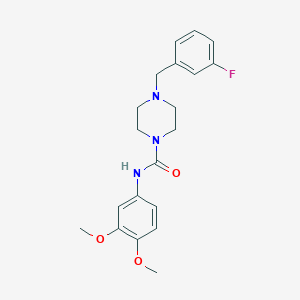 molecular formula C20H24FN3O3 B5448608 N-(3,4-dimethoxyphenyl)-4-(3-fluorobenzyl)-1-piperazinecarboxamide 