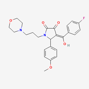 molecular formula C25H27FN2O5 B5448610 4-(4-fluorobenzoyl)-3-hydroxy-5-(4-methoxyphenyl)-1-[3-(morpholin-4-yl)propyl]-2,5-dihydro-1H-pyrrol-2-one 