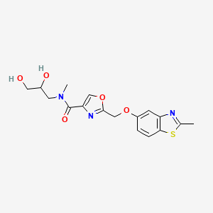molecular formula C17H19N3O5S B5448618 N-(2,3-dihydroxypropyl)-N-methyl-2-{[(2-methyl-1,3-benzothiazol-5-yl)oxy]methyl}-1,3-oxazole-4-carboxamide 
