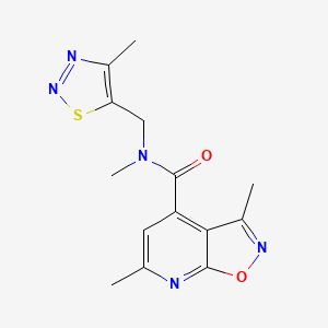 molecular formula C14H15N5O2S B5448749 N,3,6-trimethyl-N-[(4-methyl-1,2,3-thiadiazol-5-yl)methyl]isoxazolo[5,4-b]pyridine-4-carboxamide 