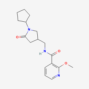 molecular formula C17H23N3O3 B5448856 N-[(1-cyclopentyl-5-oxopyrrolidin-3-yl)methyl]-2-methoxynicotinamide 