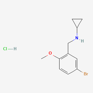 molecular formula C11H15BrClNO B5448890 N-[(5-bromo-2-methoxyphenyl)methyl]cyclopropanamine;hydrochloride 