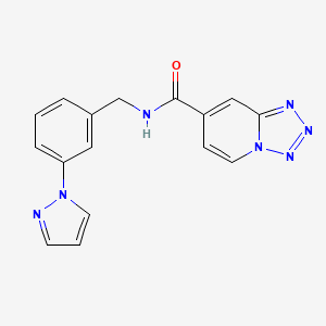 molecular formula C16H13N7O B5448912 N-[3-(1H-pyrazol-1-yl)benzyl]tetrazolo[1,5-a]pyridine-7-carboxamide 