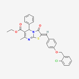 molecular formula C30H25ClN2O4S B5448995 ethyl (2Z)-2-{4-[(2-chlorobenzyl)oxy]benzylidene}-7-methyl-3-oxo-5-phenyl-2,3-dihydro-5H-[1,3]thiazolo[3,2-a]pyrimidine-6-carboxylate 