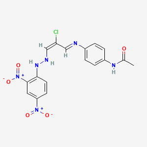 molecular formula C17H15ClN6O5 B5449053 N-[4-[[(E)-2-chloro-3-[2-(2,4-dinitrophenyl)hydrazinyl]prop-2-enylidene]amino]phenyl]acetamide 