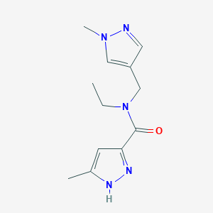 molecular formula C12H17N5O B5449116 N-ethyl-3-methyl-N-[(1-methyl-1H-pyrazol-4-yl)methyl]-1H-pyrazole-5-carboxamide 