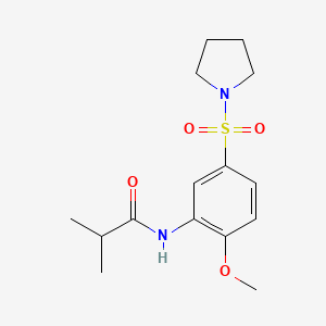 molecular formula C15H22N2O4S B5449131 N-[2-methoxy-5-(1-pyrrolidinylsulfonyl)phenyl]-2-methylpropanamide 
