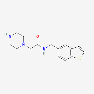 molecular formula C15H19N3OS B5449185 N-(1-benzothien-5-ylmethyl)-2-piperazin-1-ylacetamide 