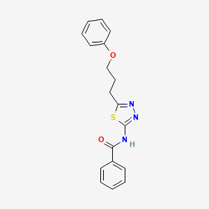 molecular formula C18H17N3O2S B5449240 N-[5-(3-phenoxypropyl)-1,3,4-thiadiazol-2-yl]benzamide 