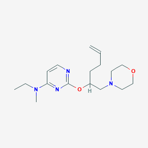 molecular formula C17H28N4O2 B5449275 N-ethyl-N-methyl-2-{[(2S,5R)-5-(morpholin-4-ylmethyl)tetrahydrofuran-2-yl]methyl}pyrimidin-4-amine 