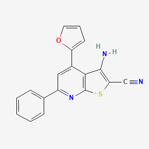 molecular formula C18H11N3OS B5449313 3-amino-4-(2-furyl)-6-phenylthieno[2,3-b]pyridine-2-carbonitrile 