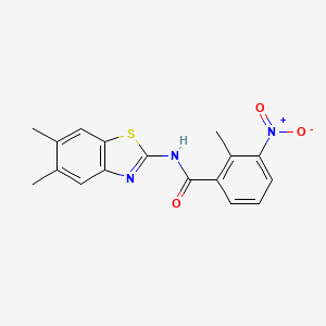 molecular formula C17H15N3O3S B5449339 N-(5,6-dimethyl-1,3-benzothiazol-2-yl)-2-methyl-3-nitrobenzamide 