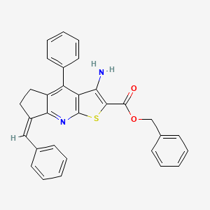 molecular formula C31H24N2O2S B5449392 benzyl (12Z)-6-amino-12-benzylidene-8-phenyl-4-thia-2-azatricyclo[7.3.0.03,7]dodeca-1,3(7),5,8-tetraene-5-carboxylate 