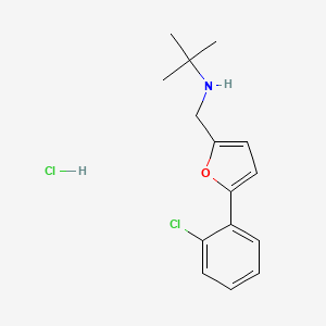molecular formula C15H19Cl2NO B5449423 N-[[5-(2-chlorophenyl)furan-2-yl]methyl]-2-methylpropan-2-amine;hydrochloride 