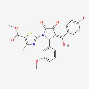 molecular formula C24H19FN2O6S B5449443 methyl 2-[3-(4-fluorobenzoyl)-4-hydroxy-2-(3-methoxyphenyl)-5-oxo-2,5-dihydro-1H-pyrrol-1-yl]-4-methyl-1,3-thiazole-5-carboxylate 