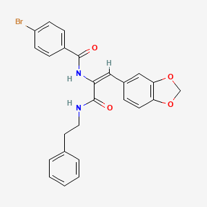 molecular formula C25H21BrN2O4 B5449515 N-[(E)-1-(1,3-benzodioxol-5-yl)-3-oxo-3-(2-phenylethylamino)prop-1-en-2-yl]-4-bromobenzamide 