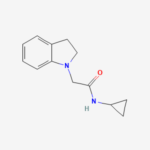 molecular formula C13H16N2O B5449524 N-cyclopropyl-2-(2,3-dihydro-1H-indol-1-yl)acetamide 