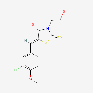 molecular formula C14H14ClNO3S2 B5449545 5-(3-chloro-4-methoxybenzylidene)-3-(2-methoxyethyl)-2-thioxo-1,3-thiazolidin-4-one 