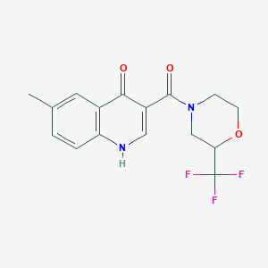 molecular formula C16H15F3N2O3 B5449655 6-methyl-3-{[2-(trifluoromethyl)morpholin-4-yl]carbonyl}quinolin-4(1H)-one 