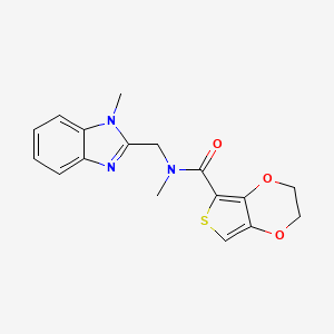 molecular formula C17H17N3O3S B5449697 N-methyl-N-[(1-methyl-1H-benzimidazol-2-yl)methyl]-2,3-dihydrothieno[3,4-b][1,4]dioxine-5-carboxamide 