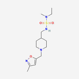 molecular formula C14H26N4O3S B5449736 N-ethyl-N-methyl-N'-({1-[(3-methylisoxazol-5-yl)methyl]piperidin-4-yl}methyl)sulfamide 