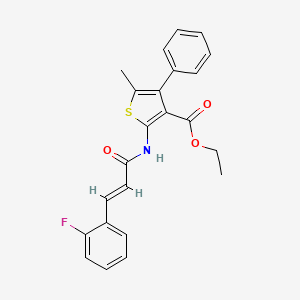 molecular formula C23H20FNO3S B5449771 ethyl 2-{[3-(2-fluorophenyl)acryloyl]amino}-5-methyl-4-phenyl-3-thiophenecarboxylate 