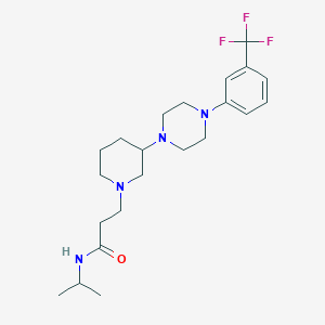 molecular formula C22H33F3N4O B5449786 N-isopropyl-3-(3-{4-[3-(trifluoromethyl)phenyl]-1-piperazinyl}-1-piperidinyl)propanamide dihydrochloride 