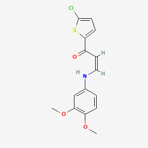 molecular formula C15H14ClNO3S B5449898 (Z)-1-(5-chlorothiophen-2-yl)-3-(3,4-dimethoxyanilino)prop-2-en-1-one 