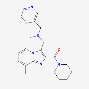 molecular formula C22H27N5O B5449912 N-methyl-1-[8-methyl-2-(piperidin-1-ylcarbonyl)imidazo[1,2-a]pyridin-3-yl]-N-(pyridin-3-ylmethyl)methanamine 