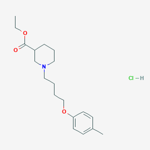 molecular formula C19H30ClNO3 B5449933 Ethyl 1-[4-(4-methylphenoxy)butyl]piperidine-3-carboxylate;hydrochloride 