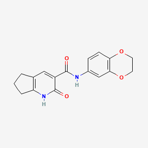 molecular formula C17H16N2O4 B5449969 N-(2,3-dihydro-1,4-benzodioxin-6-yl)-2-oxo-2,5,6,7-tetrahydro-1H-cyclopenta[b]pyridine-3-carboxamide 