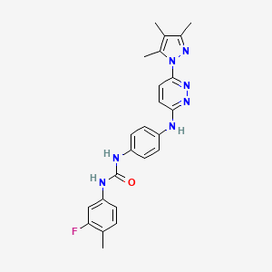 molecular formula C24H24FN7O B5449982 N-(3-fluoro-4-methylphenyl)-N'-(4-{[6-(3,4,5-trimethyl-1H-pyrazol-1-yl)-3-pyridazinyl]amino}phenyl)urea 