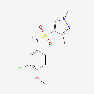 molecular formula C12H14ClN3O3S B5450027 N-(3-CHLORO-4-METHOXYPHENYL)-13-DIMETHYL-1H-PYRAZOLE-4-SULFONAMIDE 