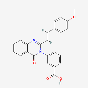 molecular formula C24H18N2O4 B5450053 3-[2-[2-(4-methoxyphenyl)vinyl]-4-oxo-3(4H)-quinazolinyl]benzoic acid 