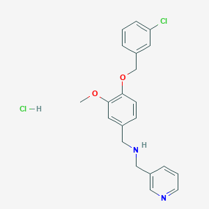 molecular formula C21H22Cl2N2O2 B5450096 1-[4-[(3-chlorophenyl)methoxy]-3-methoxyphenyl]-N-(pyridin-3-ylmethyl)methanamine;hydrochloride 