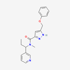 molecular formula C20H22N4O2 B5450166 N-methyl-5-(phenoxymethyl)-N-(1-pyridin-3-ylpropyl)-1H-pyrazole-3-carboxamide 