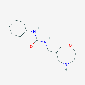 molecular formula C13H25N3O2 B5450180 N-cyclohexyl-N'-(1,4-oxazepan-6-ylmethyl)urea hydrochloride 