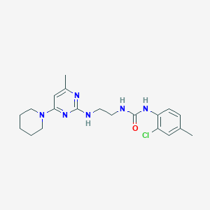 molecular formula C20H27ClN6O B5450183 N-(2-chloro-4-methylphenyl)-N'-(2-{[4-methyl-6-(1-piperidinyl)-2-pyrimidinyl]amino}ethyl)urea 