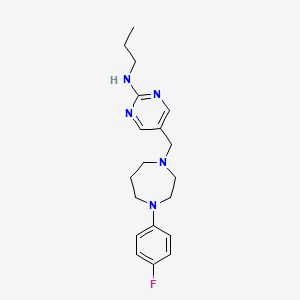 molecular formula C19H26FN5 B5450231 5-{[4-(4-fluorophenyl)-1,4-diazepan-1-yl]methyl}-N-propyl-2-pyrimidinamine 