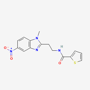 molecular formula C15H14N4O3S B5450265 N-[2-(1-methyl-5-nitro-1H-benzimidazol-2-yl)ethyl]-2-thiophenecarboxamide 
