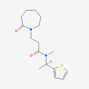 molecular formula C16H24N2O2S B5450269 N-methyl-3-(2-oxoazepan-1-yl)-N-[1-(2-thienyl)ethyl]propanamide 
