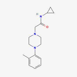 molecular formula C16H23N3O B5450285 N-cyclopropyl-2-[4-(2-methylphenyl)piperazin-1-yl]acetamide 