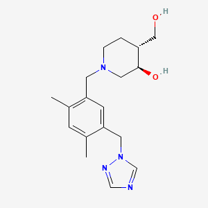 molecular formula C18H26N4O2 B5450294 (3R*,4R*)-1-[2,4-dimethyl-5-(1H-1,2,4-triazol-1-ylmethyl)benzyl]-4-(hydroxymethyl)-3-piperidinol 